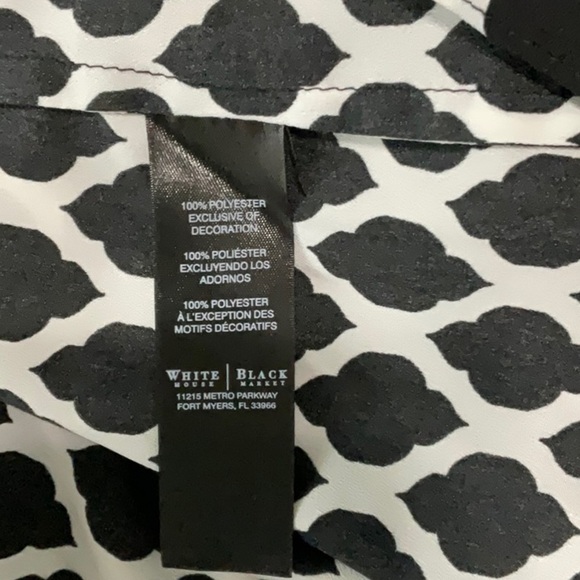 White House Black Market NWOT Black & White Tunic Size 6. Polyester. - Picture 4 of 5